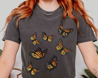 Monarch Butterfly T-Shirt, Monarchs Flying Shirt, Save the Monarch Graphic Tee, Butterfly Shirt, Butterfly Gift, Pollinator Comfort Colors
