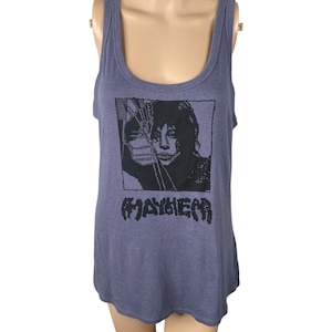 Lady Gaga Mayhem Block Printed Charcoal Gray Tank Top SZ XL
