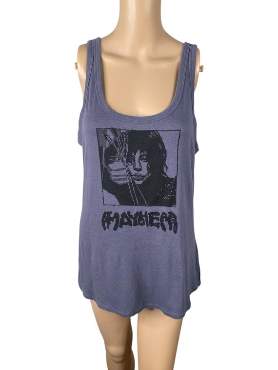 レディー・ガガ メイヘム ブロックプリント チャコールグレー タンク