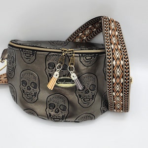Copper “skull” fanny pack with shoulder strap
