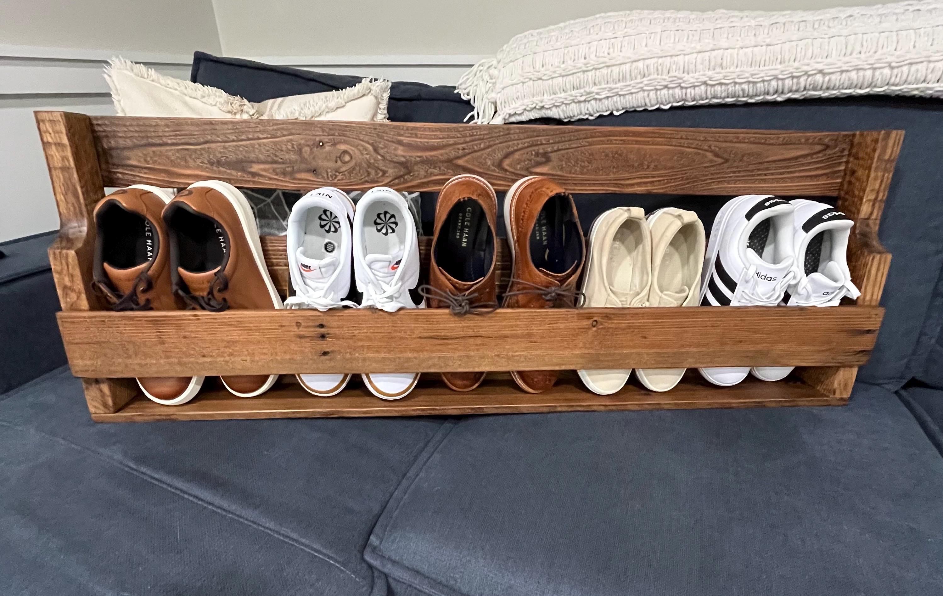 Wall Mounted Shoe 15 Inch Wide Shoe Rack 30