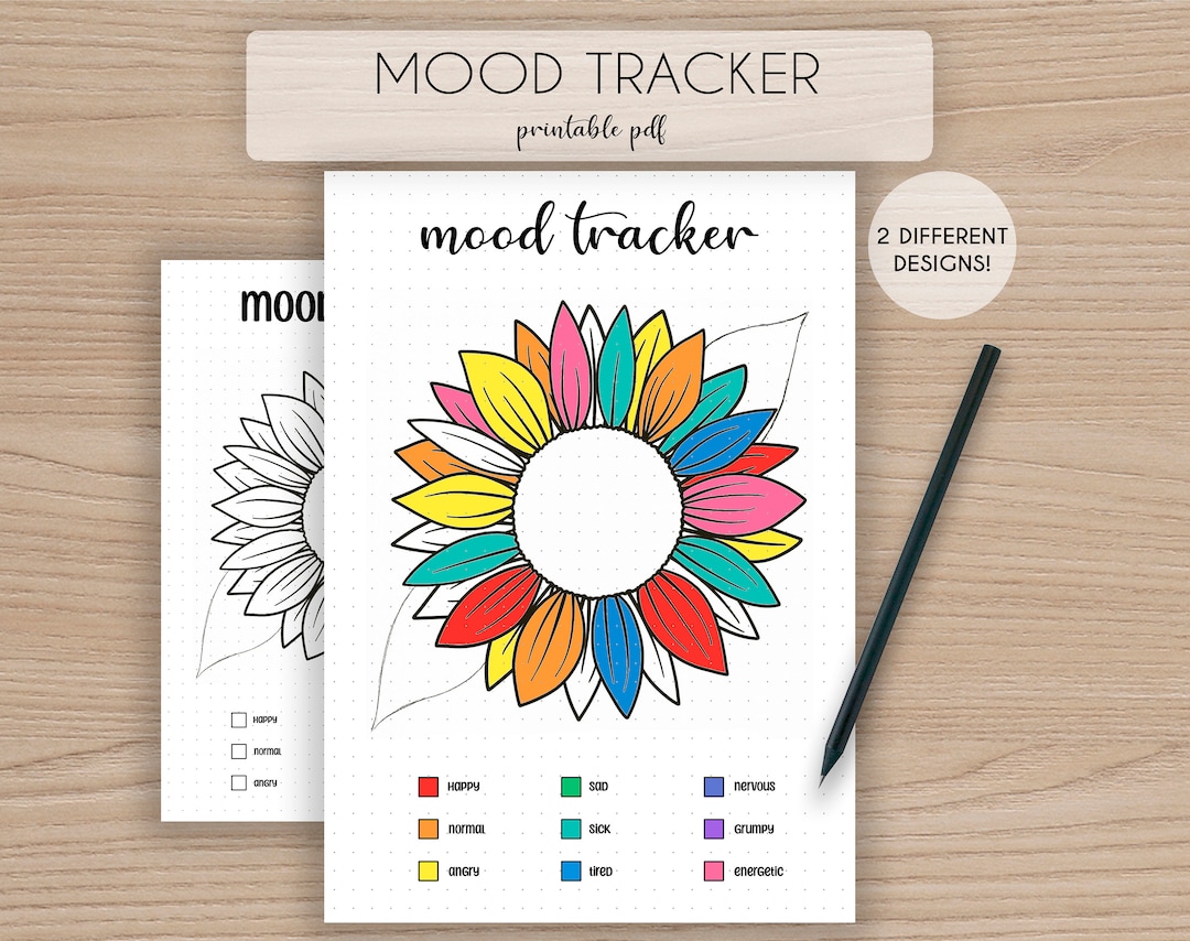 2 Mood Tracker Template · Sunflower Bullet Journal Page · Blank Month ...