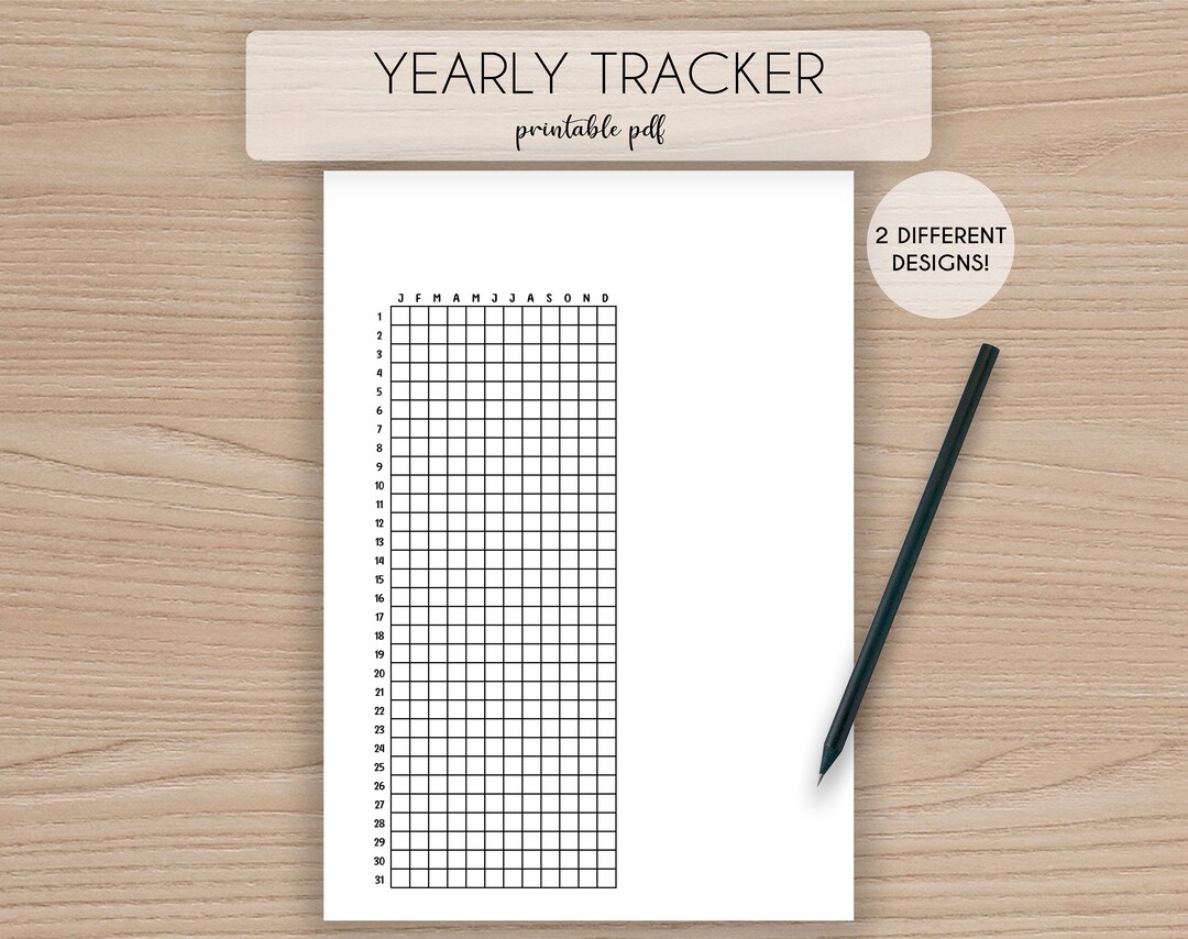 2 Yearly Tracker Blank Template · Mood Tracker · Bullet Journal Page ...