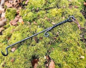 Steak turner, hand-forged grill fork