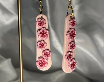 Cheryl | dimensional, hand-sculpted | elegant statement earrings | floral dangle earrings | polymer clay