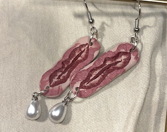 Rosie | dimensional, hand-sculpted | elegant statement earrings | floral dangle earrings | polymer clay