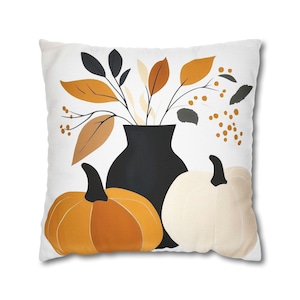 Autumn Harvest Pillow Cover, Fall Pumpkin Throw Pillow, Thanksgiving Decor, Seasonal Home Decoration, Rustic Fall Decor, Case Only