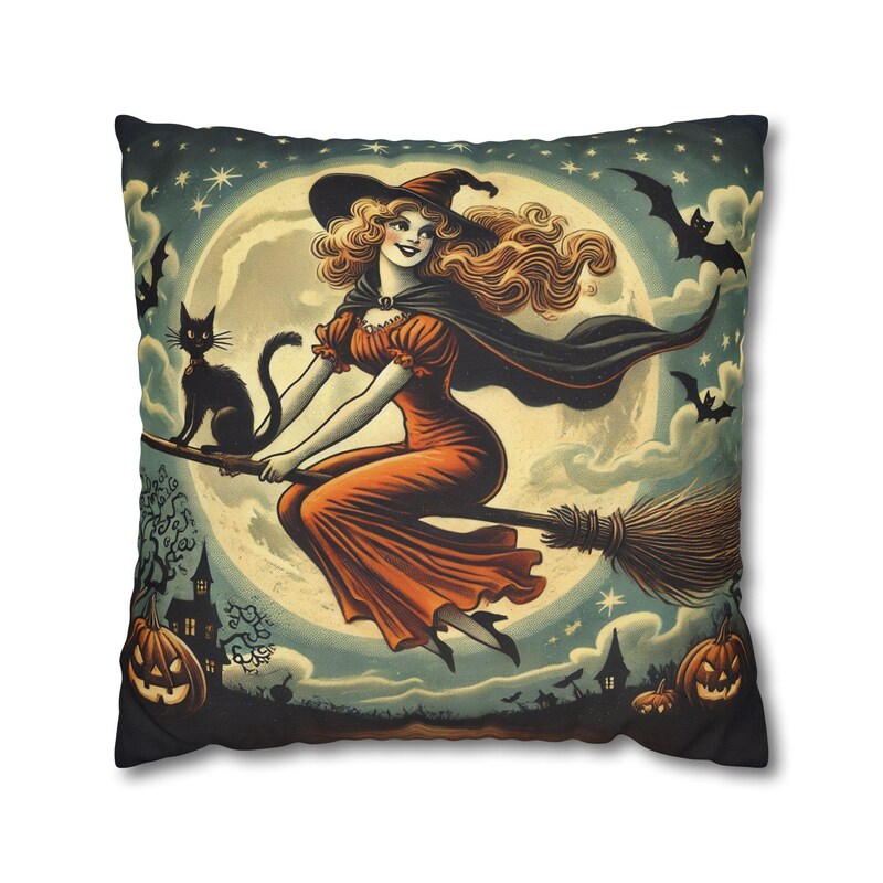 Witch Hat/broom Throw Pillow 2251 main image 0