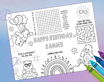 Care Bears Coloring Placemat