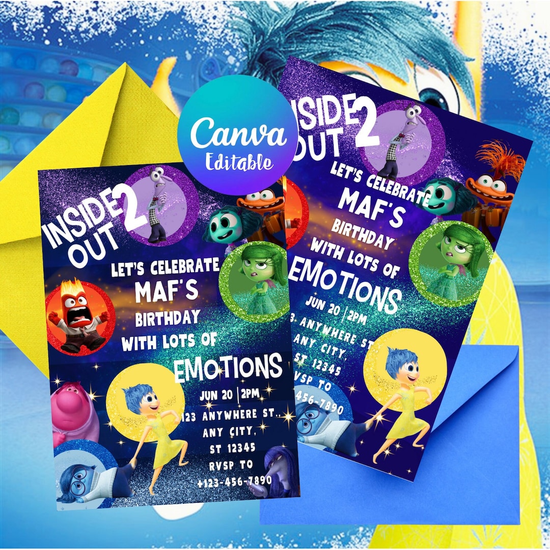 Inside Out Birthday Invitation - Etsy