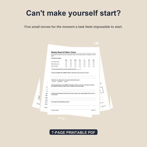 Planer für exekutive Dysfunktionen (PDF) | Arbeitsbuch zur Aufgabeninitiierung bei ADHS | Druckvorlage zur Aufgabenlähmung | Digitaler Download