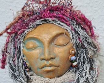 Mothers day gift, OOAK art doll, Dragonfly dreams, Healing Moon