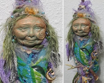 OOAK art doll, Ostara Spirit, Monet Garden