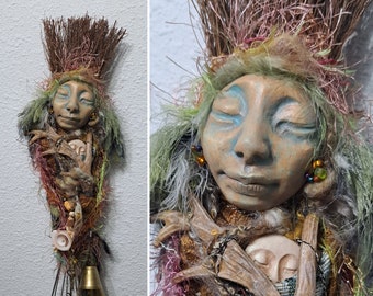 OOAK Spirit art doll, New Year Abundance, Prosperity Witch