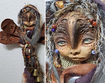 OOAK art doll, Moon Goddess, Corvid Spirit, Mothers gift
