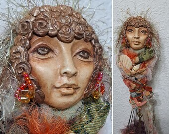 OOAK Art doll, Imbolc renewal, Ostara spirit, Mix media fiber Art