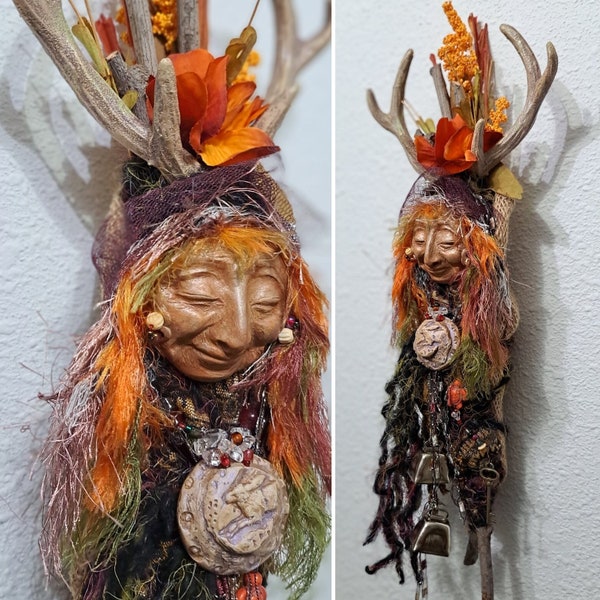 OOAK art doll, turtle and hare spirit, for her gift