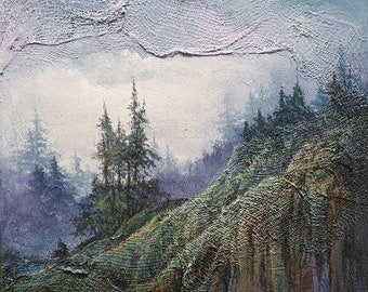 Mountain Landscape,  Mix Media, Original Art, Acrylic Painting, California landscape,  Fine art,  by Griselda Tello.
