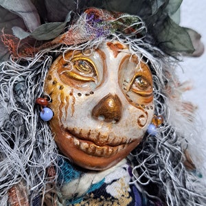 OOAK art doll, Evil eye protection. Sugar Skull image 9