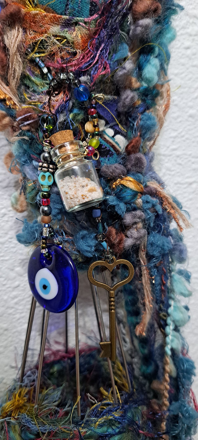 OOAK art doll, Evil eye protection. Sugar Skull image 6