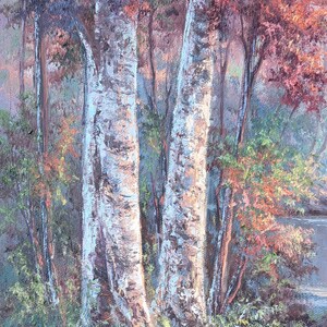 Gift for mom, Birch Landscape, one painting on canvas. by awesomeart image 2