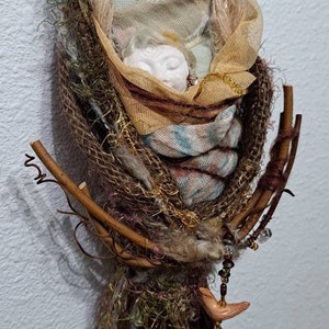 OOAK Art doll, Anthropomorphic Hare Spirit, Nature lover gift image 2