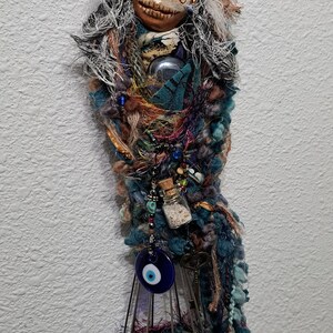 OOAK art doll, Evil eye protection. Sugar Skull image 10