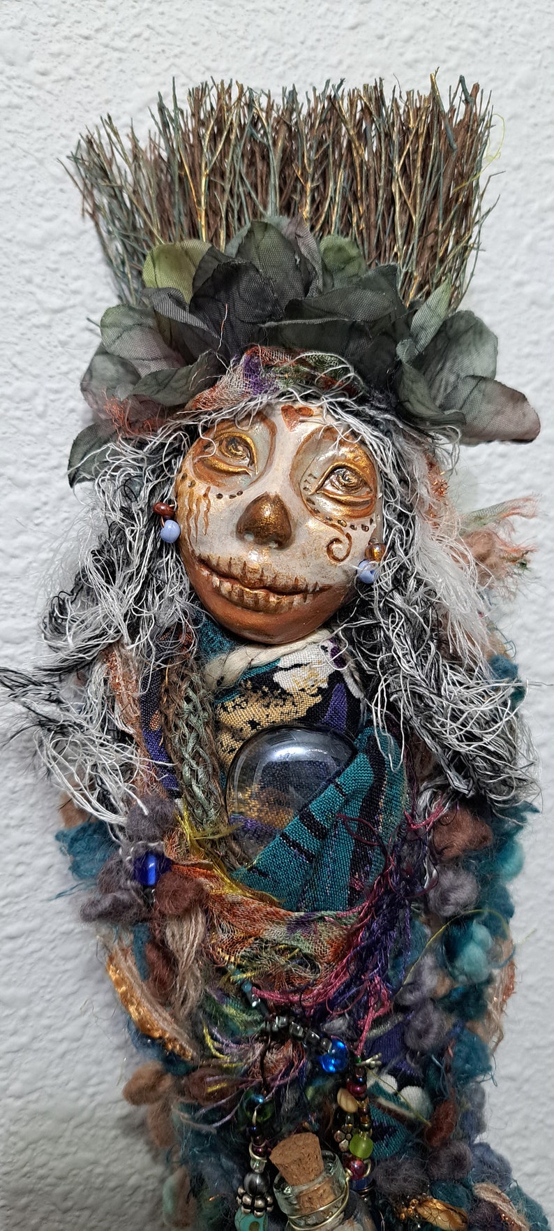 OOAK art doll, Evil eye protection. Sugar Skull image 8