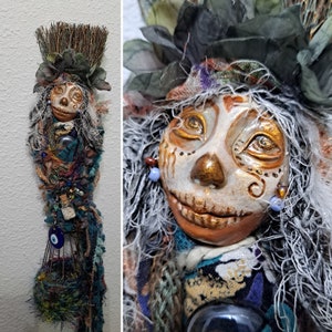 OOAK art doll, Evil eye protection. Sugar Skull image 2
