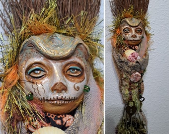 Sugar Skull, Dia de Los Muertos art, OOAK Art Doll