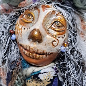 OOAK art doll, Evil eye protection. Sugar Skull image 4