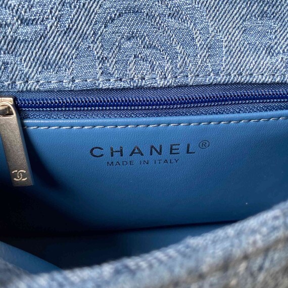 Vintage Blue Quilted Denim Mini Flap Bag - image 5