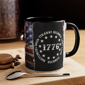 American Patriot Accent Coffee Mug, 11oz USA,Freedom,Founders,America