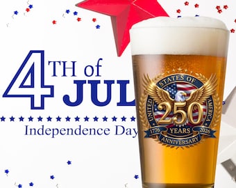 America 250th Anniversary Beer Glass, 16oz