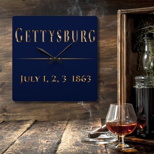 Gettysburg Collection Acrylic Wall Clock: Civil War History Decor