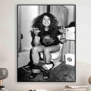 Ozzy Osbourne Bathroom Poster, Black and White, Ozzy Osbourne Print, Bathroom Wall Art, Toilet Decor, Funny Prints, Rock And Roll, Home Art
