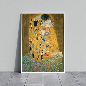 Framed Canvas Add Elegance to Your Walls The Kiss by Gustav Klimt Painting - Framed Canvas Print Wall Art Framed Canvas Free Shipping