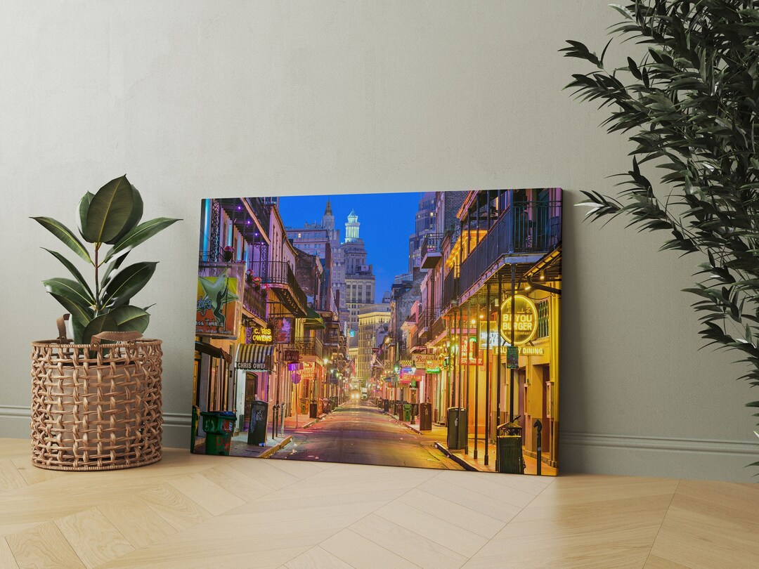 Bourbon Street at Night New Orleans Wall Art, Bourbon Street Canvas ...