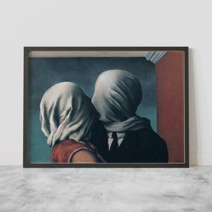ルネ・マグリット「恋人たち」1928年、高品質の手描き油絵複製 ルネ・マグリット「恋人たち」1928年、高品質の手描き油絵複製
