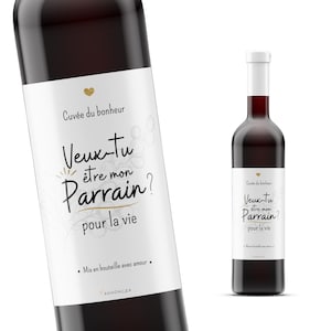 Etiquette vin annonce parrain