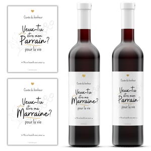 Etiquette vin annonce parrain marraine