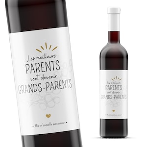 Etiquette vin annonce grossesse grands parents