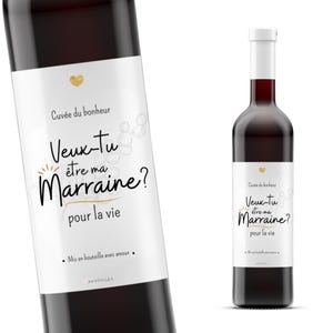 Etiquette vin annonce marraine
