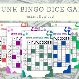 Druckbares Drunk-Bingo-Würfelspiel