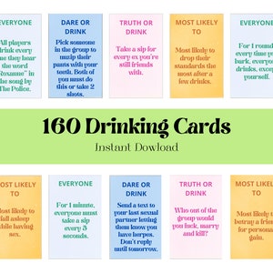 Tarjetas para beber imprimibles