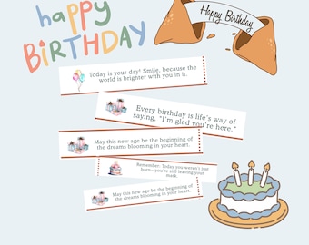Birthday Fortune Cookie Messages: Printable Joy, Inspiring Affirmations (Digital Download)