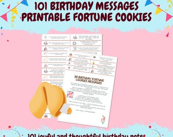 Birthday Fortune Cookie Messages: Printable Joy, Inspiring Affirmations (Digital Download)