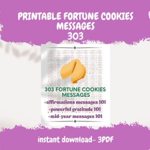Fortune Cookies Messages -Printable Fortune Cookies 303 Messages Mega Bundle - Fortune Cookies Saying- Motivations Fortune  Cookies Messages