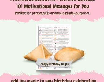 Printable Birthday Fortune Cookies: 101 Inspiring Messages (PDF Download A4/US Letter Size