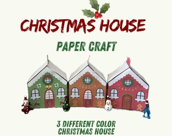 Gingerbread House Christmas Paper Craft – DIY Holiday Decor (PDF)